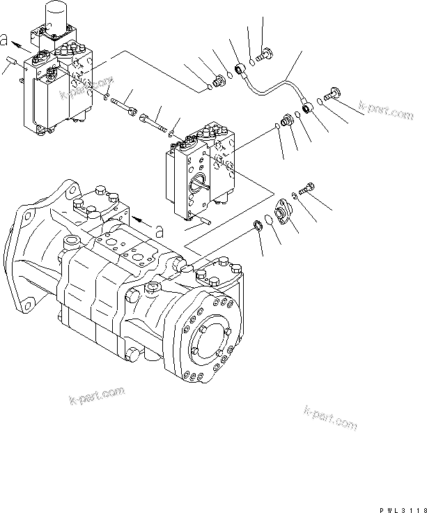 Komatsu parts book diagram for PC1800-6-M1 S/N 10001-UP: MAIN PUMP (15/15) (WITH TVC VALVE)(#10011-)