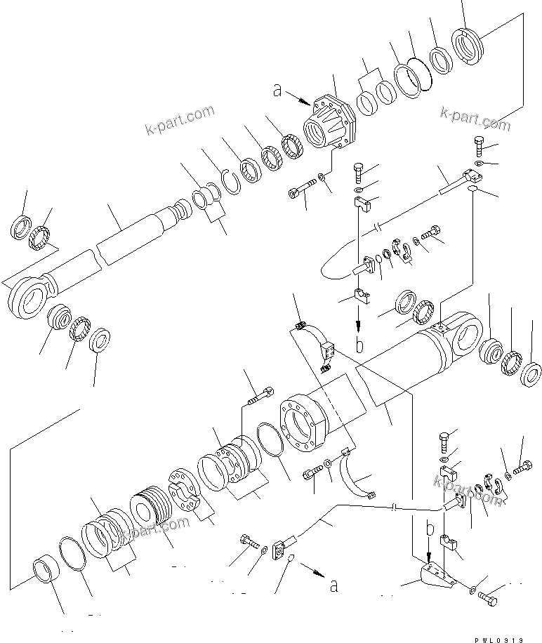 Komatsu parts book diagram for PC1800-6-M1 S/N 10001-UP: BOOM CYLINDER (INNER PARTS)