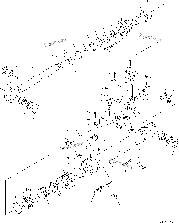 Komatsu parts book diagram for PC1800-6-M1 S/N 10001-UP: ARM CYLINDER (INNER PARTS)