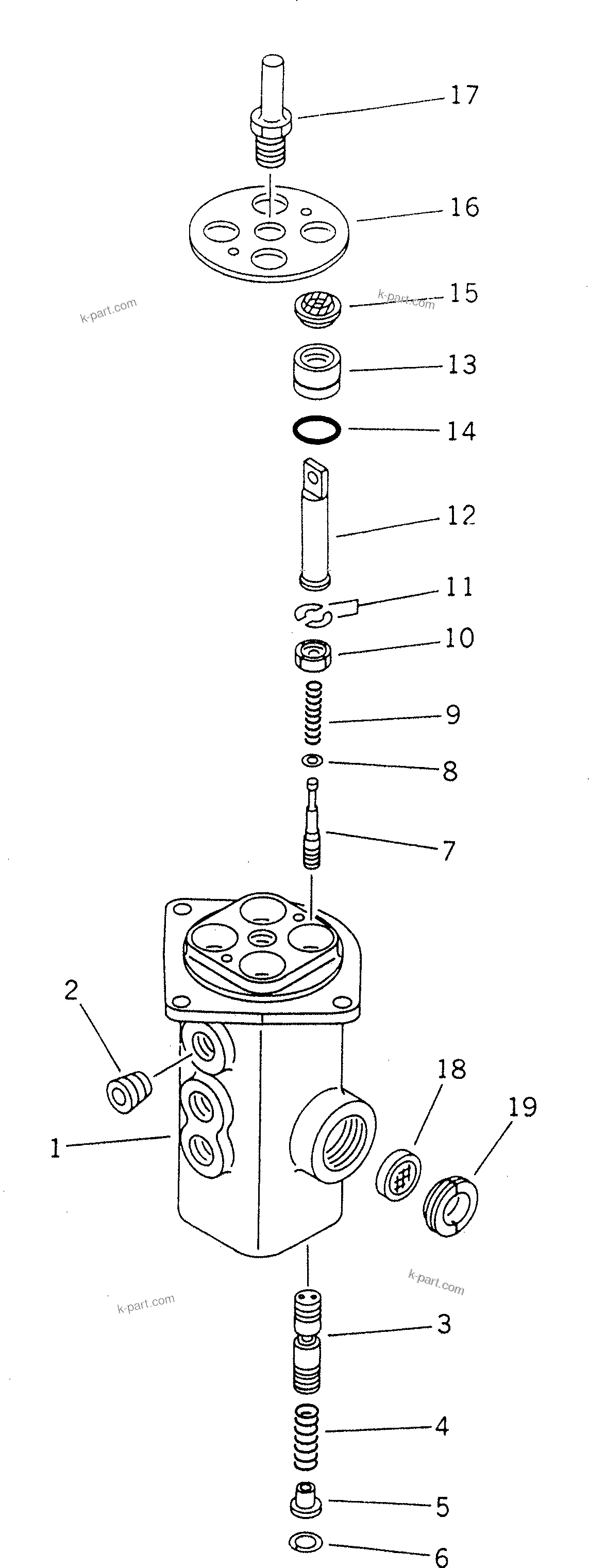 Komatsu parts book diagram for PC1800-6-M1 S/N 10001-UP: PPC VALVE (FOR TRAVEL)