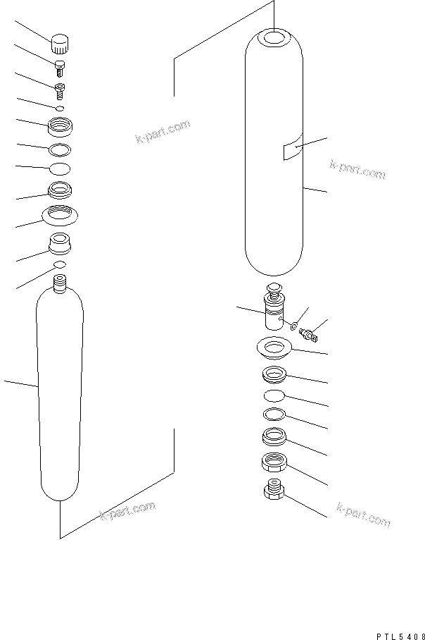 Komatsu parts book diagram for PC1800-6-M1 S/N 10001-UP: ACCUMLATOR (FOR HIC LINES)