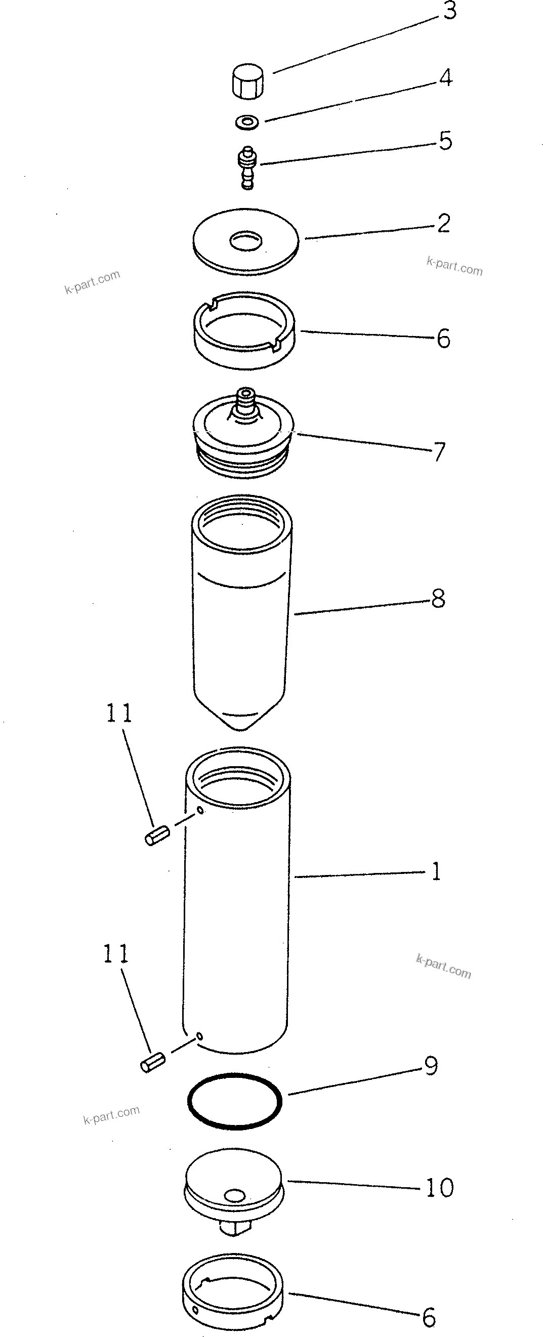 Komatsu parts book diagram for PC1800-6-M1 S/N 10001-UP: ACCUMLATOR (FOR PILOT LINES)