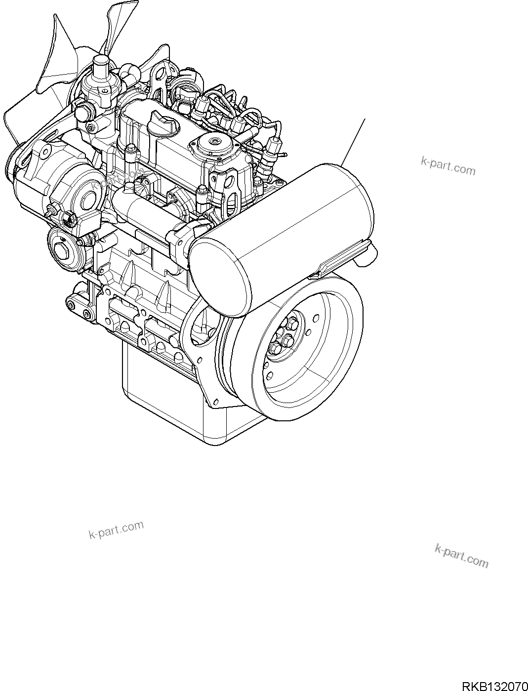 Komatsu parts book diagram for PC18MR-5 S/N F10001 AND UP: ENGINE RELATED PARTS, ENGINE ASSEMBLY