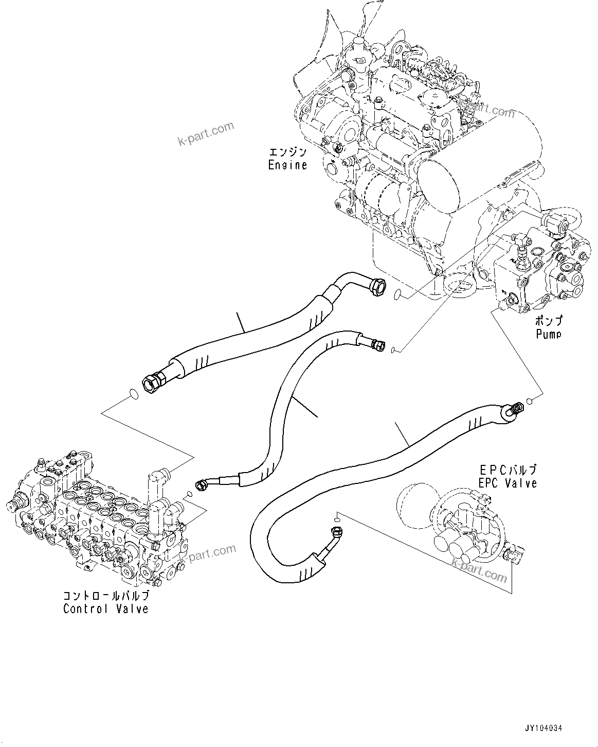 Komatsu parts book diagram for PC18MR-5 S/N F10001 AND UP: DELIVERY PIPING