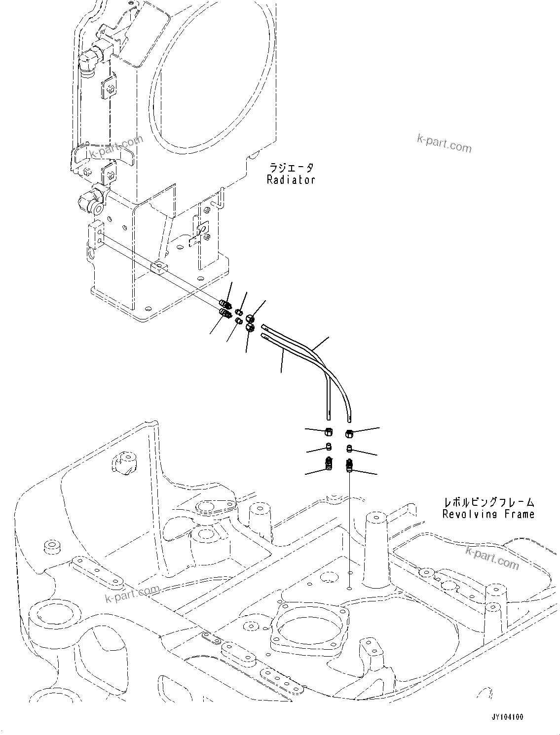 Komatsu parts book diagram for PC18MR-5 S/N F10001 AND UP: LUBRICATING PIPING, LUBRICATION PIPING