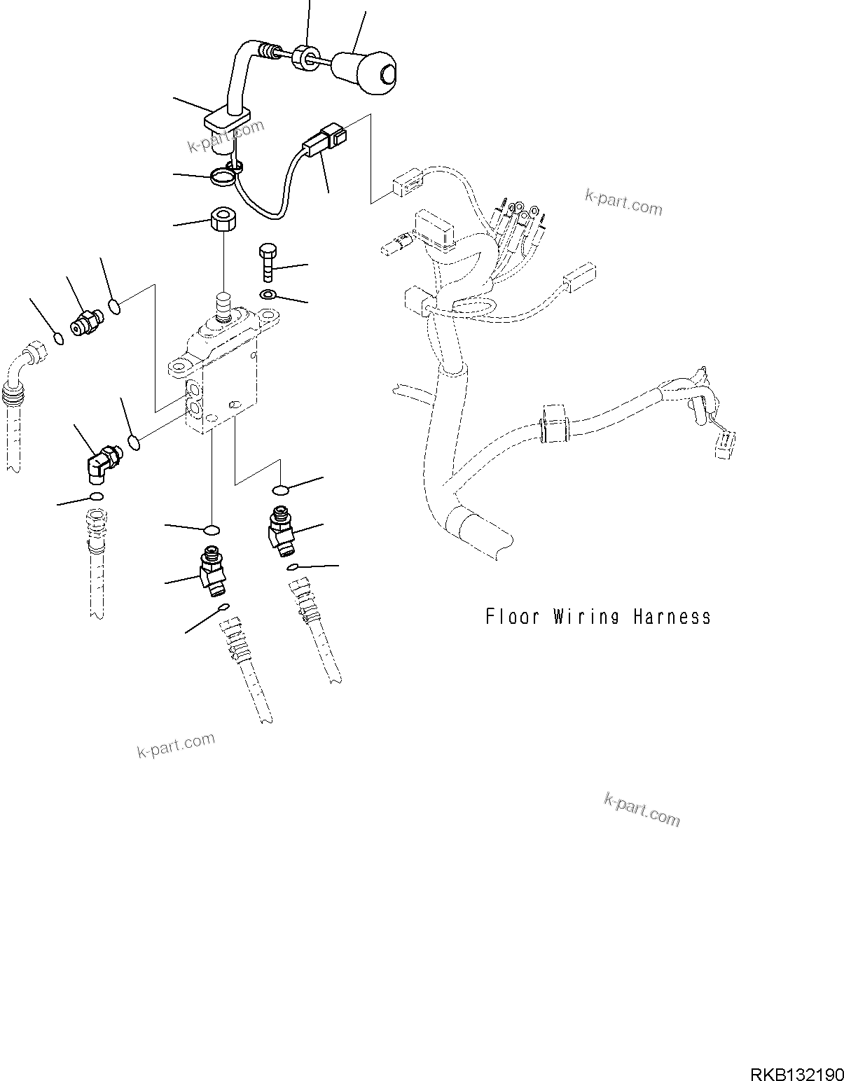 Komatsu parts book diagram for PC18MR-5 S/N F10001 AND UP: FLOOR FRAME WITH PROPORTIONAL AND QUICK COUPLER, BLADE CONTROL LEVER