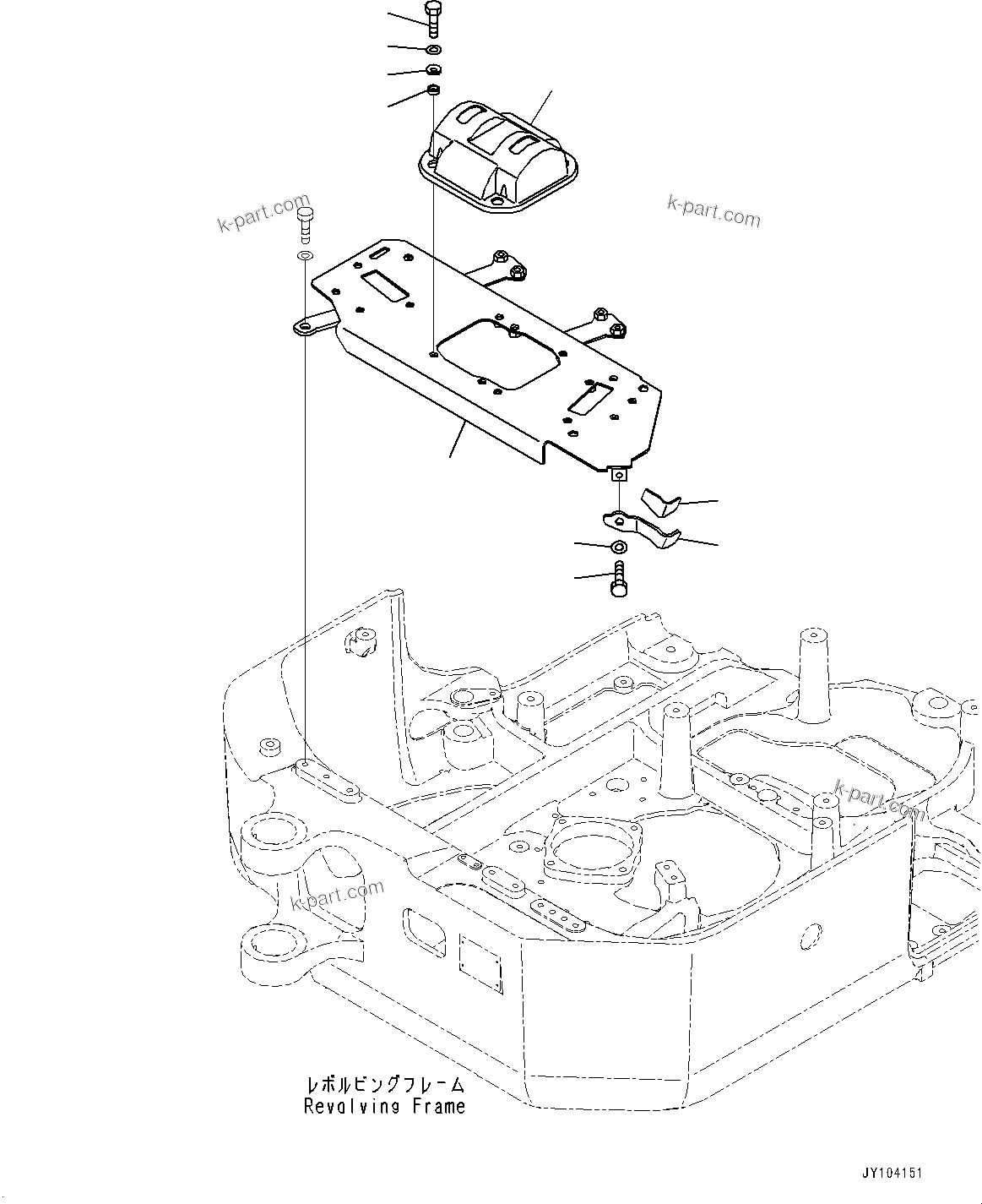 Komatsu parts book diagram for PC18MR-5 S/N F10001 AND UP: FLOOR FRAME WITH PROPORTIONAL AND QUICK COUPLER, FLOOR, TRAVEL CONTROL VALVE COVER