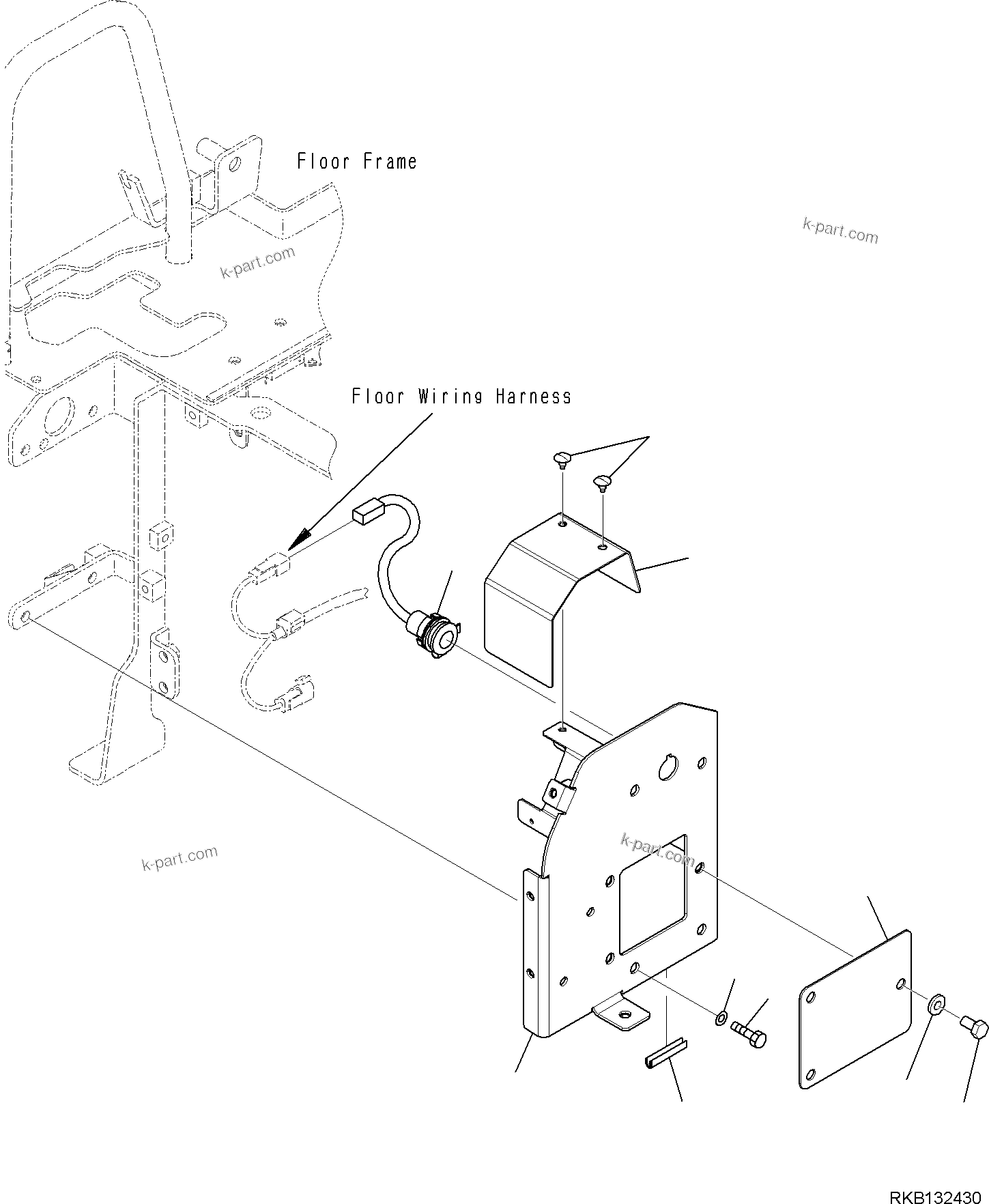 Komatsu parts book diagram for PC18MR-5 S/N F10001 AND UP: FLOOR FRAME WITH PROPORTIONAL AND QUICK COUPLER, MOUNTING BRACKET (2/2)
