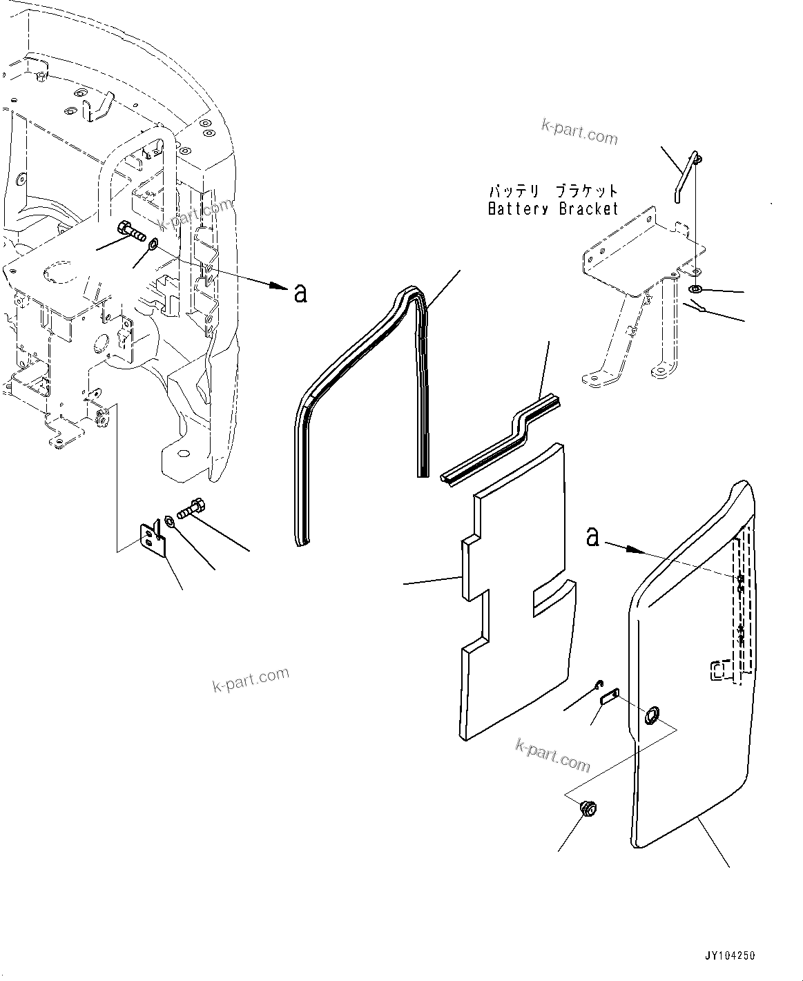 Komatsu parts book diagram for PC18MR-5 S/N F10001 AND UP: LEFT SIDE COVER