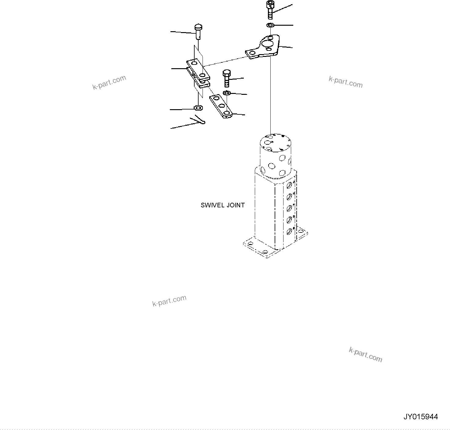 Komatsu parts book diagram for PC18MR-5 S/N F10001 AND UP: TRACK FRAME (RUBBER SHOE), SWIVEL LOCK