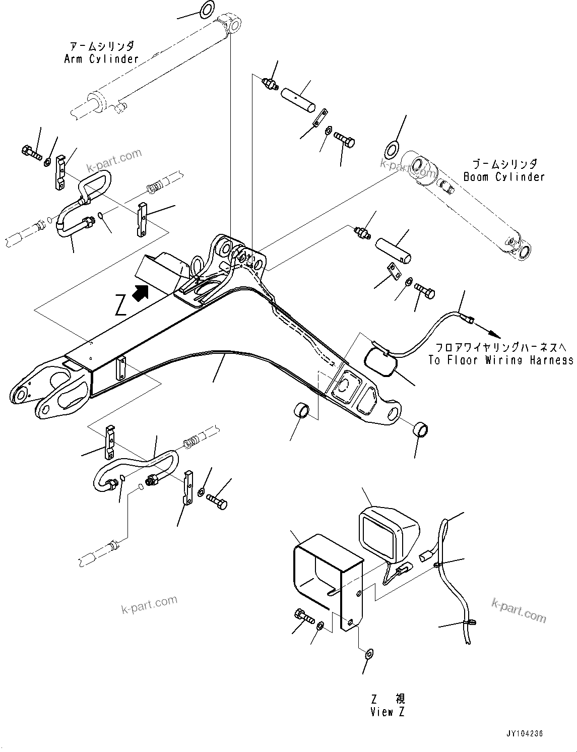 Komatsu parts book diagram for PC18MR-5 S/N F10001 AND UP: BOOM UNIT, BOOM AND TOP PIN
