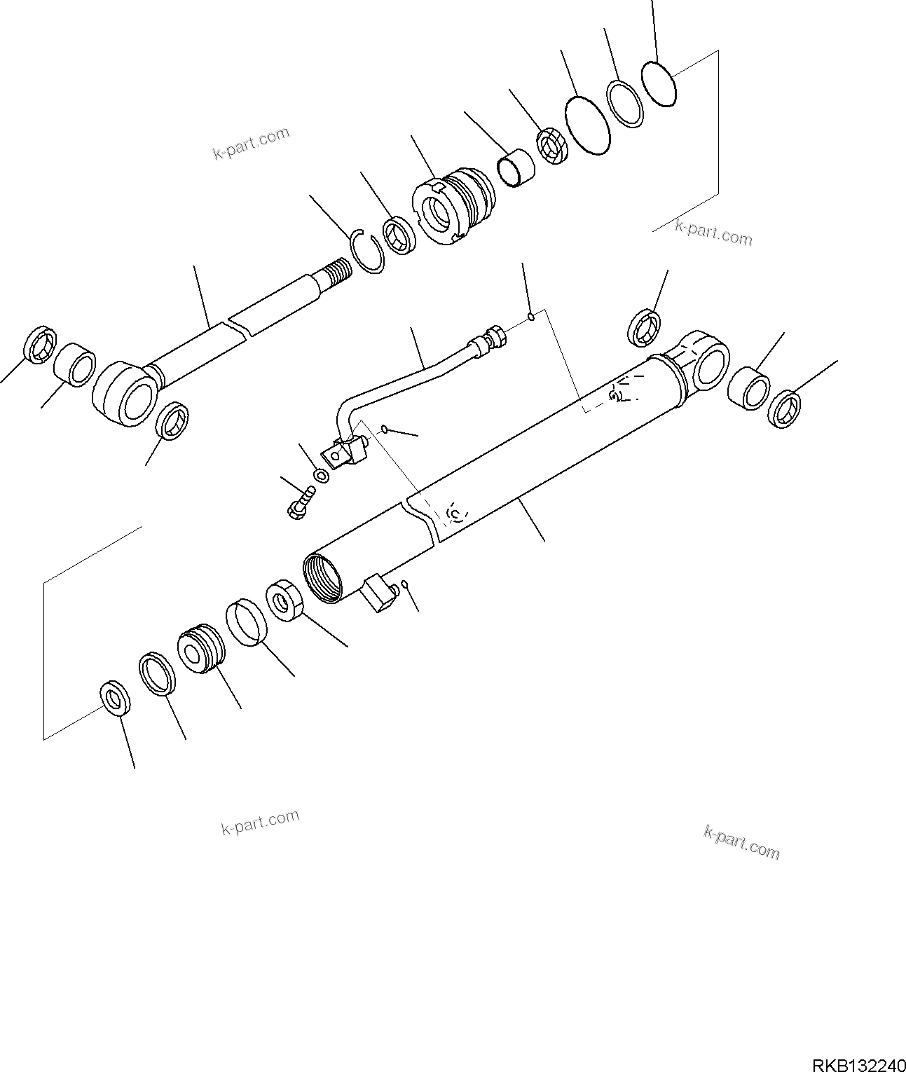 Komatsu parts book diagram for PC18MR-5 S/N F10001 AND UP: BOOM UNIT, INNER PARTS, ARM CYLINDER