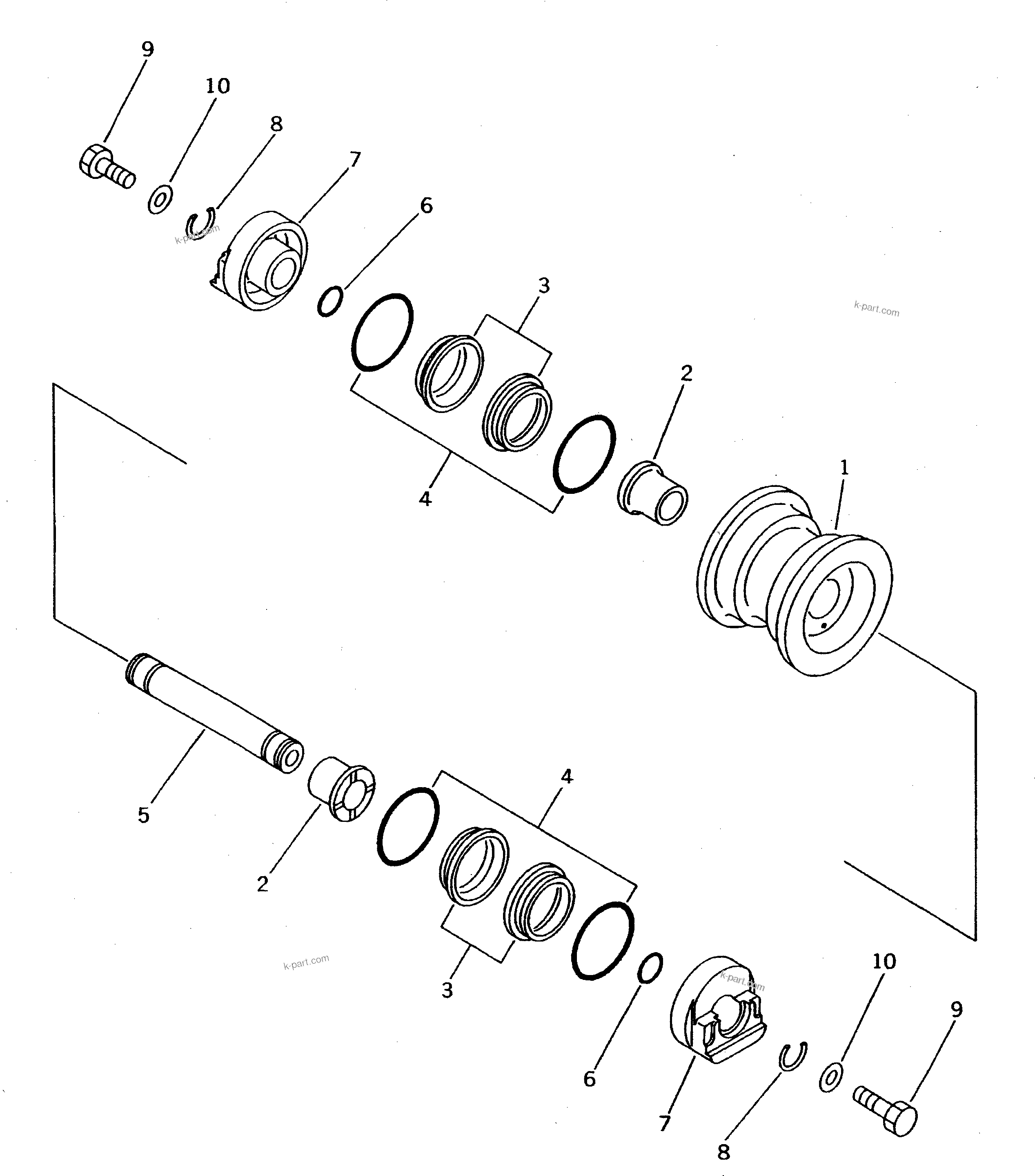 Komatsu parts book diagram for PC20-6 S/N 24001-UP: TRACK ROLLER