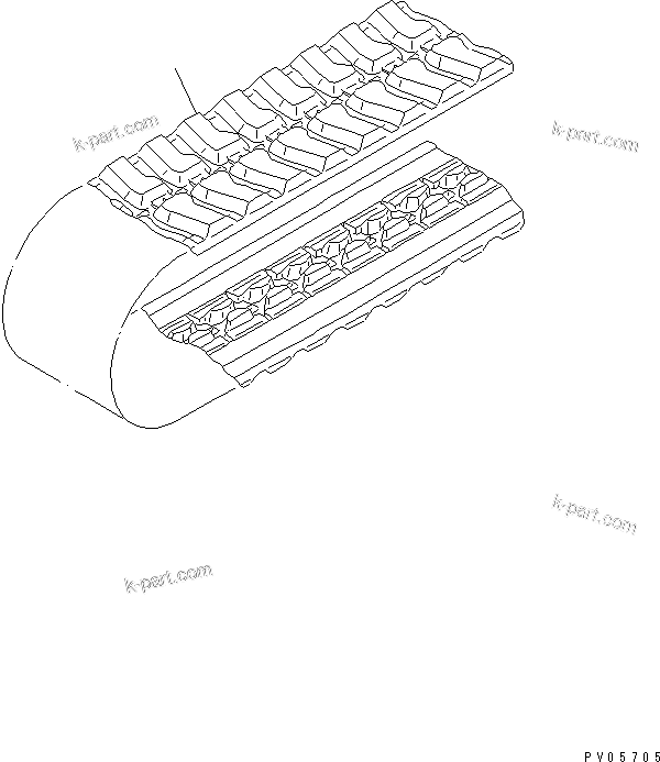 Komatsu parts book diagram for PC20-6 S/N 24001-UP: TRACK SHOE (RUBBER TYPE)