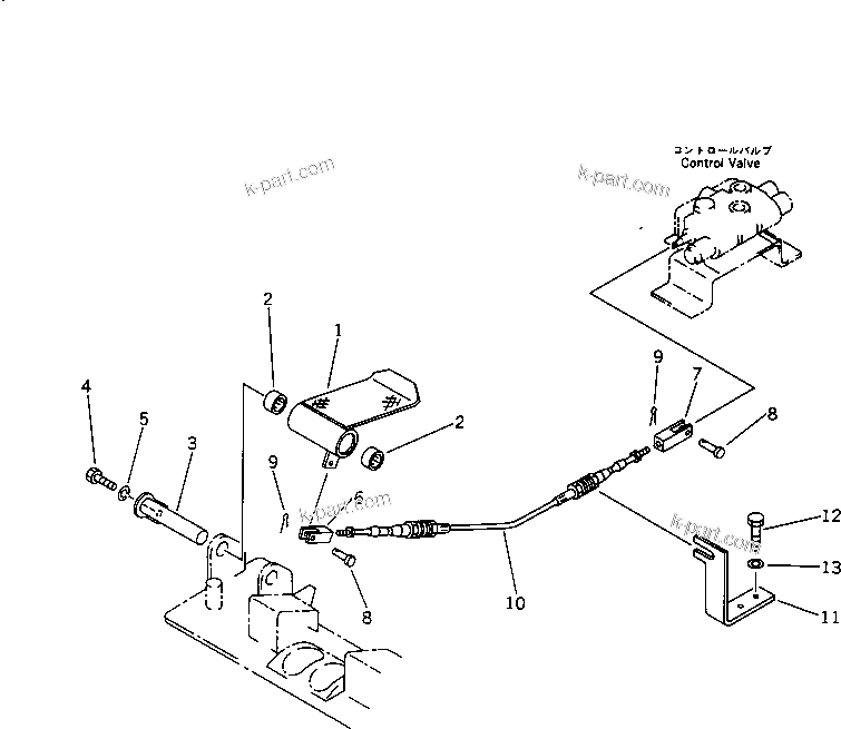 Komatsu parts book diagram for PC20-6 S/N 24001-UP: CONTROL PEDAL (FOR BREAKER SPEC)