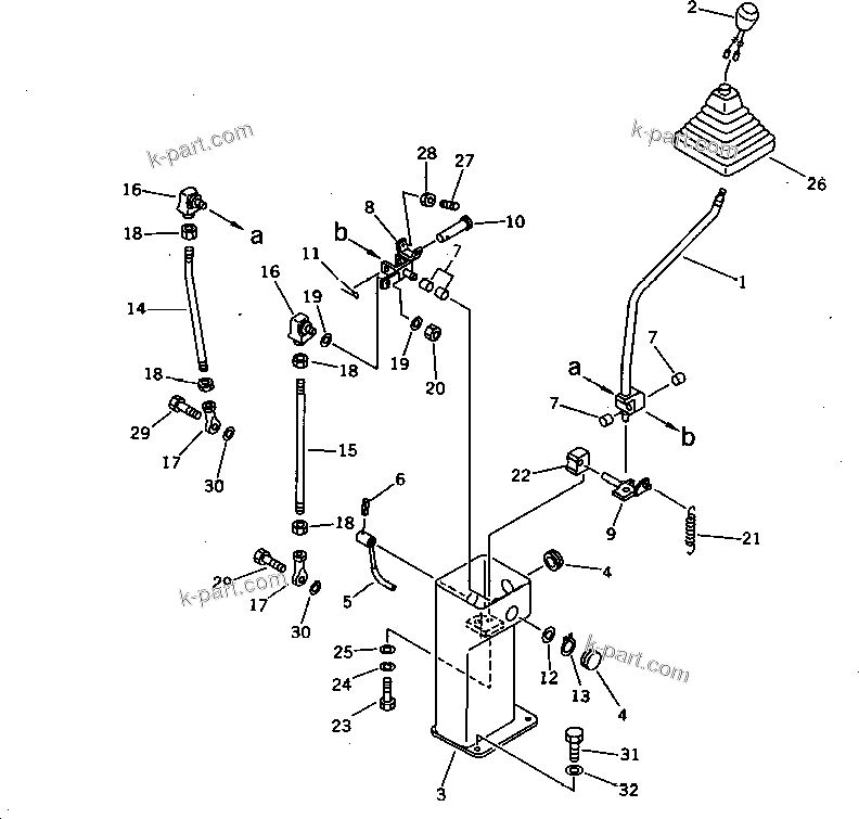 Komatsu parts book diagram for PC20-6 S/N 24001-UP: WORK EQUIPMENT CONTROL LEVER (2/2) (FOR I.S.O. PATTERN)          (EXCEPT JAPAN)