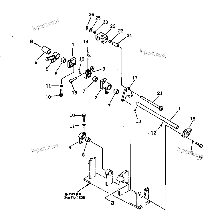 Komatsu parts book diagram for PC20-6 S/N 24001-UP: TRAVEL CONTROL LEVER (2/2) (FOR I.S.O. PATTERN) (EXCEPT JAPAN)