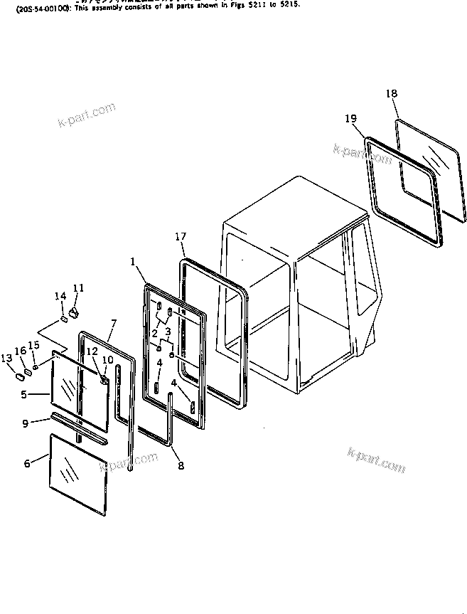 Komatsu parts book diagram for PC20-6 S/N 24001-UP: OPERATOR'S CAB (2/4)(#24001-29360)