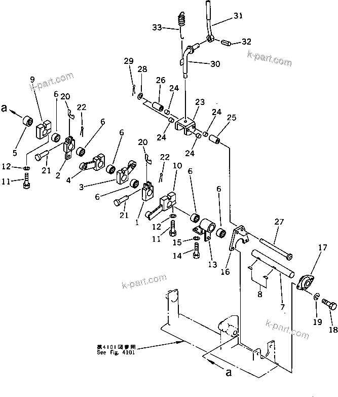 Komatsu parts book diagram for PC20-6 S/N 24001-UP: TRAVEL CONTROL LEVER (2/2) (FOR JAPAN)