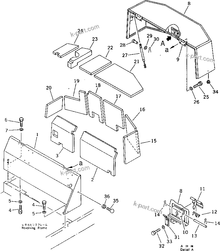 Komatsu parts book diagram for PC20-6 S/N 24001-UP: MACHINE CAB (3/3)(#24001-29360)