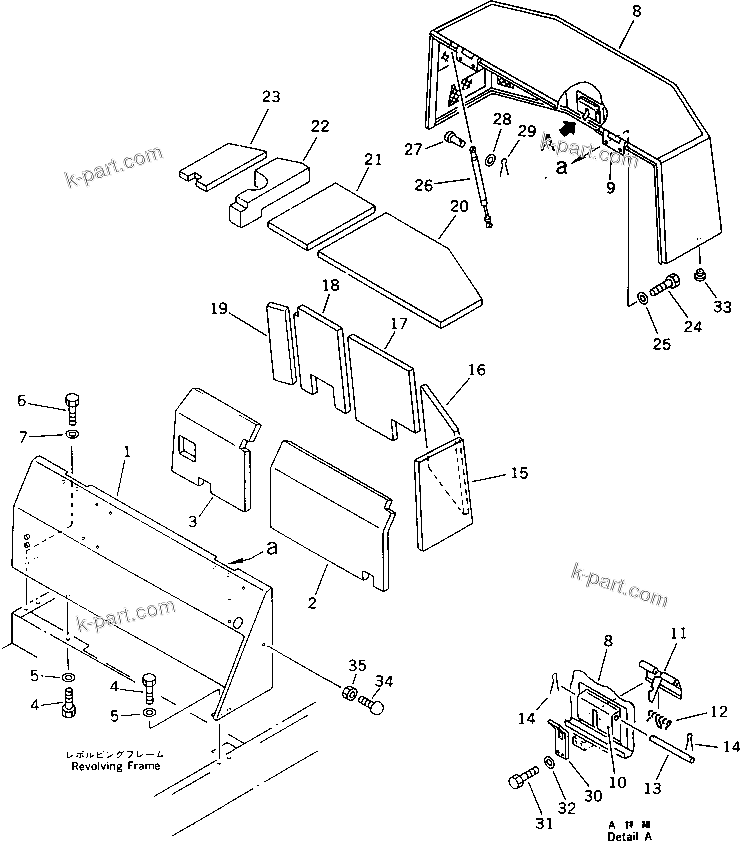 Komatsu parts book diagram for PC20-6 S/N 24001-UP: MACHINE CAB (3/3) (FOR BREAKER)(#24001-29360)