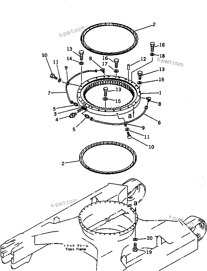 Komatsu parts book diagram for PC200-5 S/N 45001-UP: SWING CIRCLE
