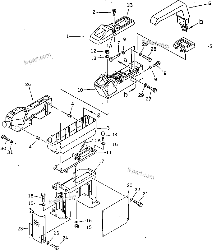 Komatsu parts book diagram for PC200-5 S/N 45001-UP: RIGHT STAND AND LEVER (FRONT SIDE) (FOR WRIST CONTROL) (#57469-57492 ?58019-)