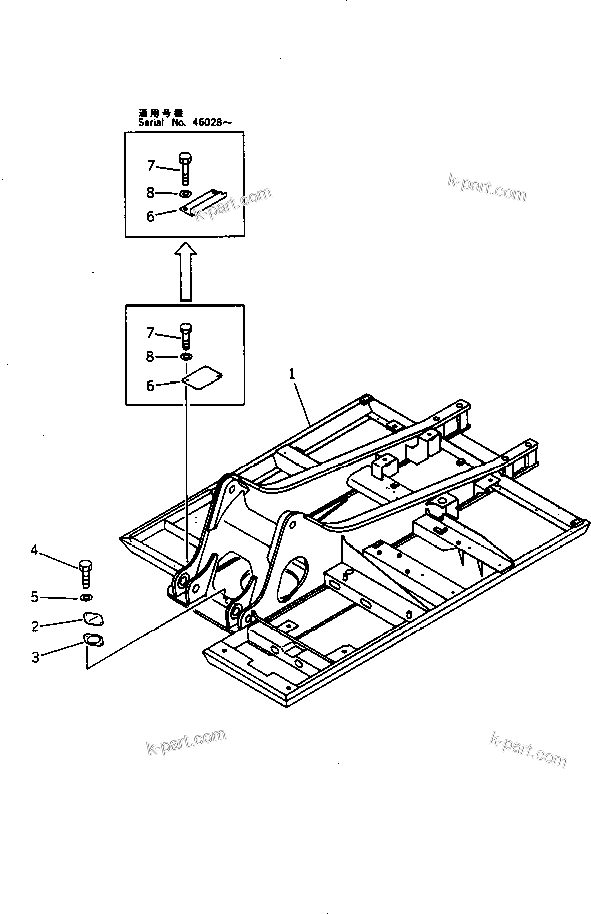 Komatsu parts book diagram for PC200-5 S/N 45001-UP: REVOLVING FRAME (#45001-57468 ?57493-58018)