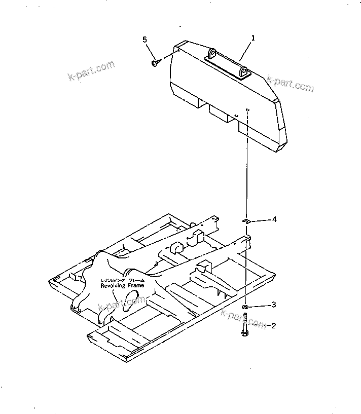 Komatsu parts book diagram for PC200-5 S/N 45001-UP: COUNTER WEIGHT (WITH SLING PLATE) (#57469-57492 ?58019-)