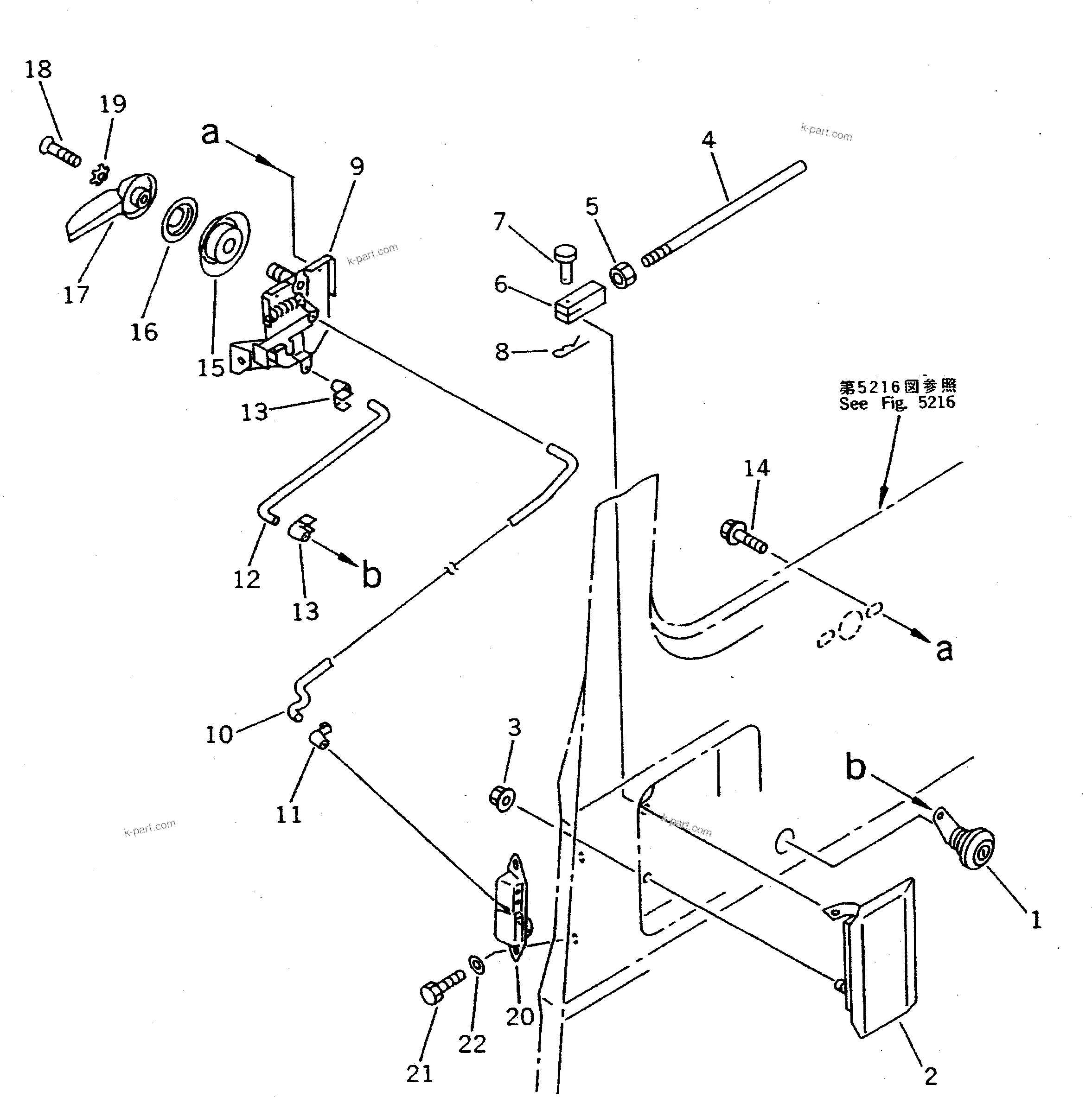 Komatsu parts book diagram for PC200-5 S/N 45001-UP: OPERATOR'S CAB (7/7) (DOOR 2/2) (FOR U.S.A. AND CANADA)