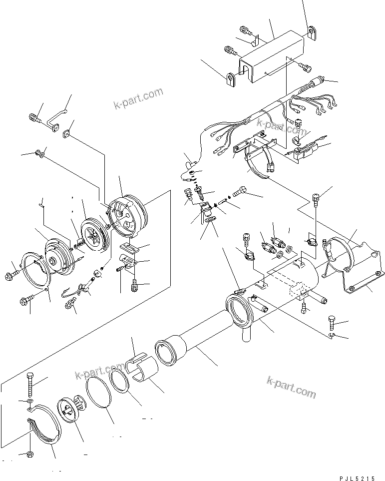 Komatsu parts book diagram for PC200-5 S/N 45001-UP: PRE-HEATER (HEATER ASS'Y)(#58019-)