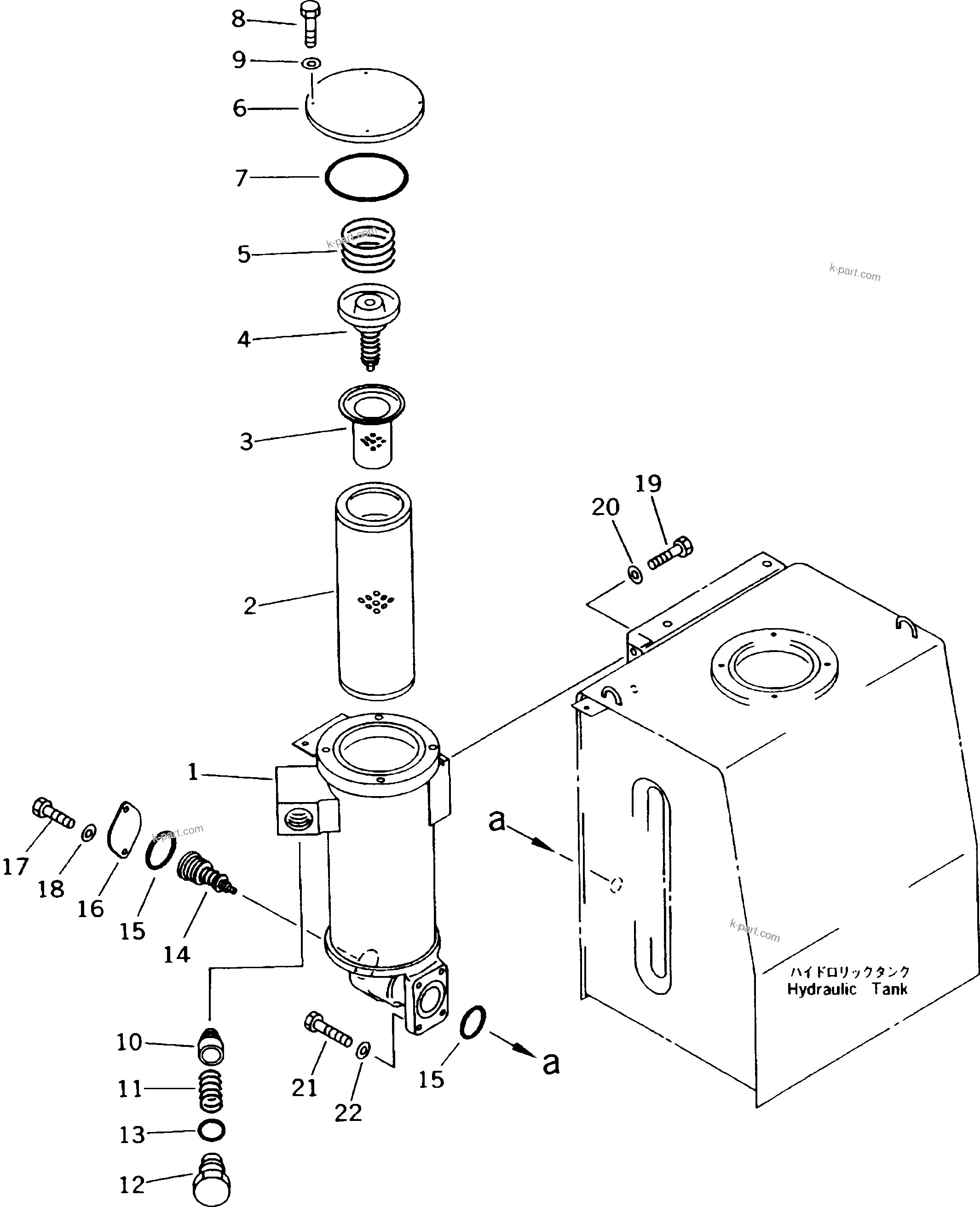 Komatsu parts book diagram for PC200-5 S/N 45001-UP: MAIN FILTER