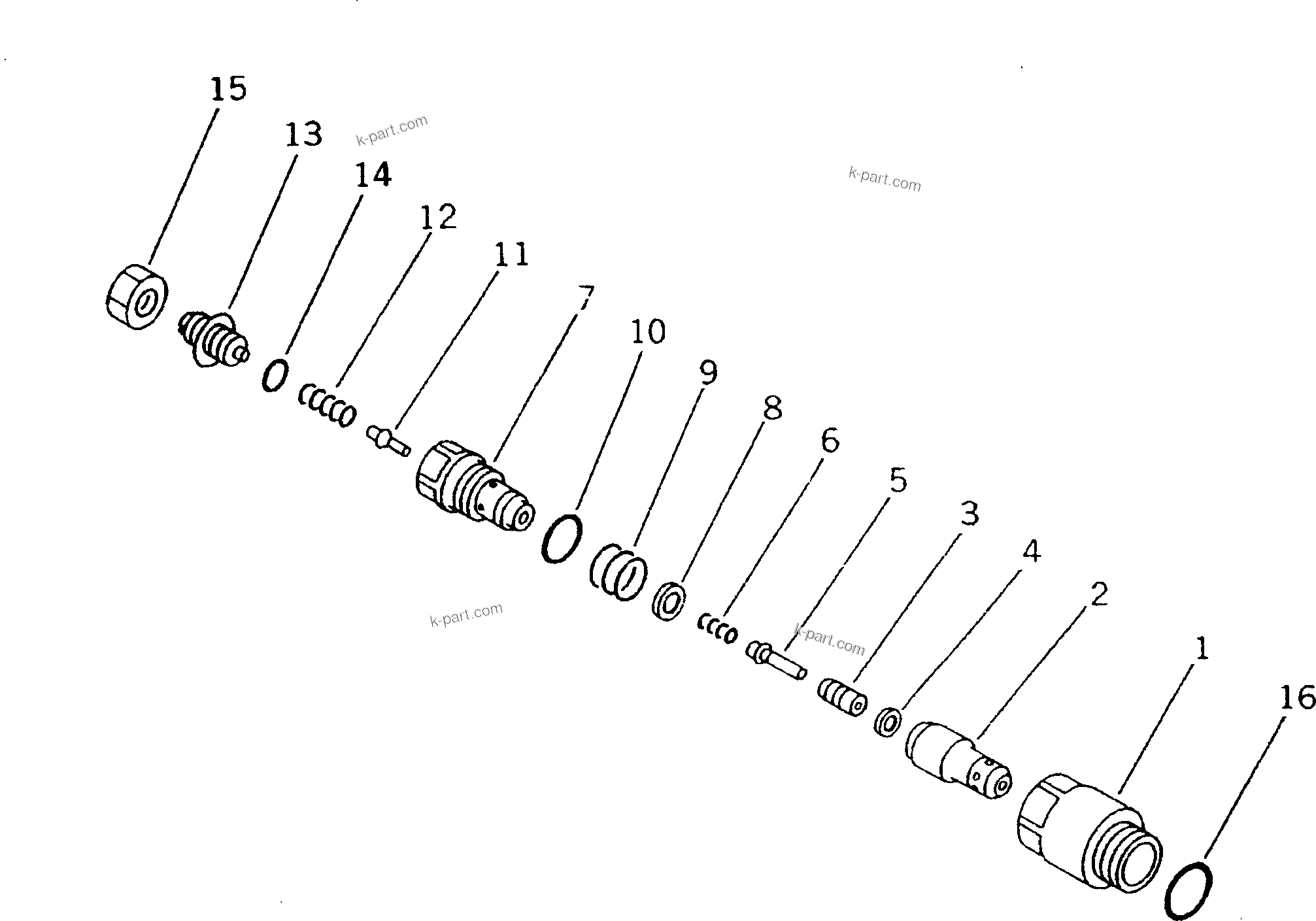 Komatsu parts book diagram for PC200-5 S/N 45001-UP: SUCTION AND SAFETY VALVE (FOR ADDITIONAL PIPING)(#58019-)