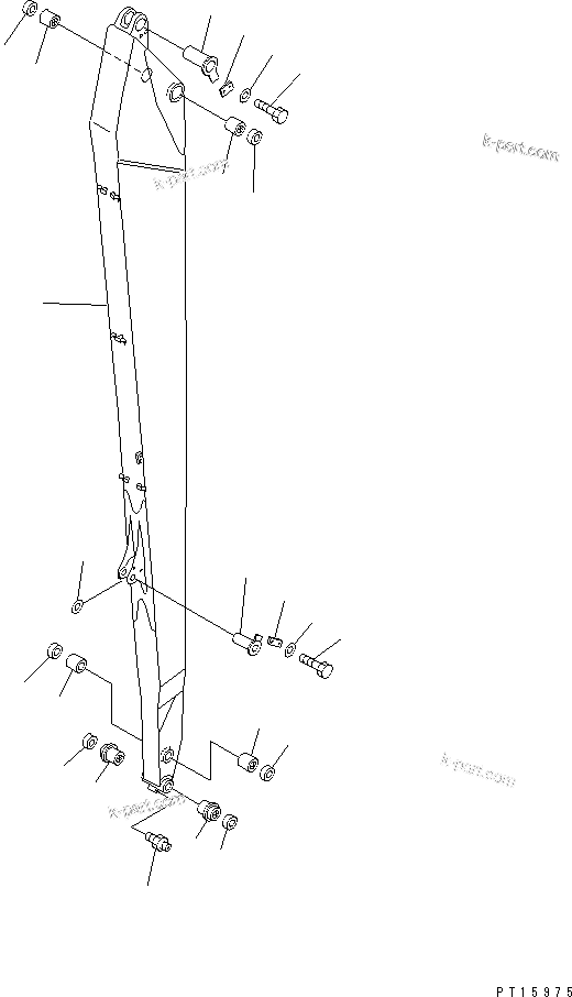Komatsu parts book diagram for PC200-5 S/N 45001-UP: ARM (FOR 50 FEET LONG FRONT)