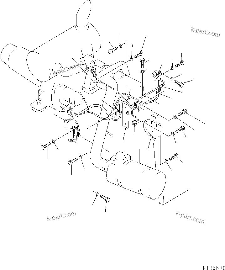 Komatsu parts book diagram for PC200EL-6K S/N K30001-UP: WIRING (ENGINE HARNESS)(#K30001-K31999)