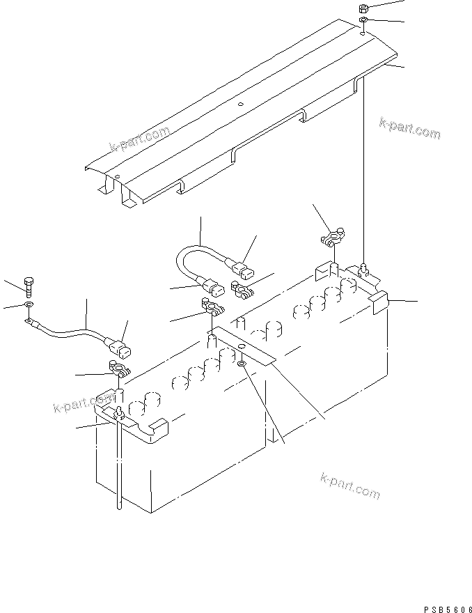 Komatsu parts book diagram for PC200EL-6K S/N K30001-UP: WIRING (4/4) (BATTERY RELATED PARTS)