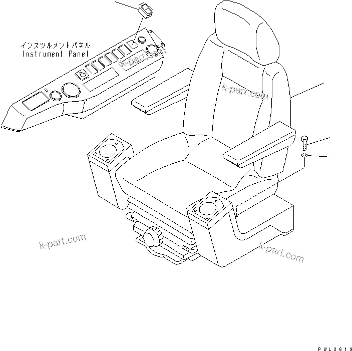 Komatsu parts book diagram for PC200EL-6K S/N K30001-UP: OPERATOR'S SEAT (FOR HEATED SEAT)(#K30185-K30206)