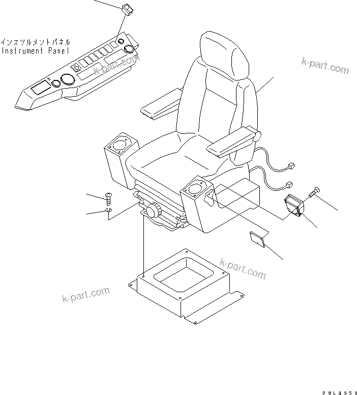 Komatsu parts book diagram for PC200EL-6K S/N K30001-UP: OPERATOR'S SEAT (FOR COMPRESSOR SEAT)(#K34001-)