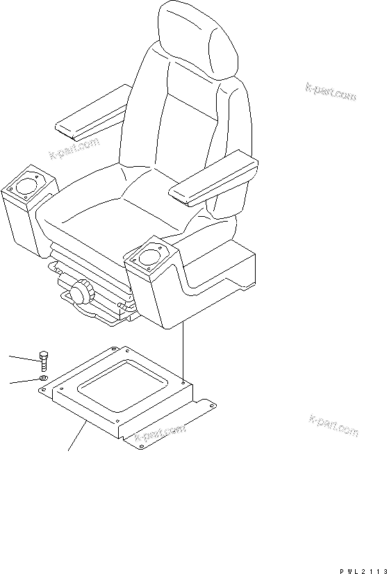 Komatsu parts book diagram for PC200EL-6K S/N K30001-UP: OPERATOR'S SEAT STAND(#K30185-)