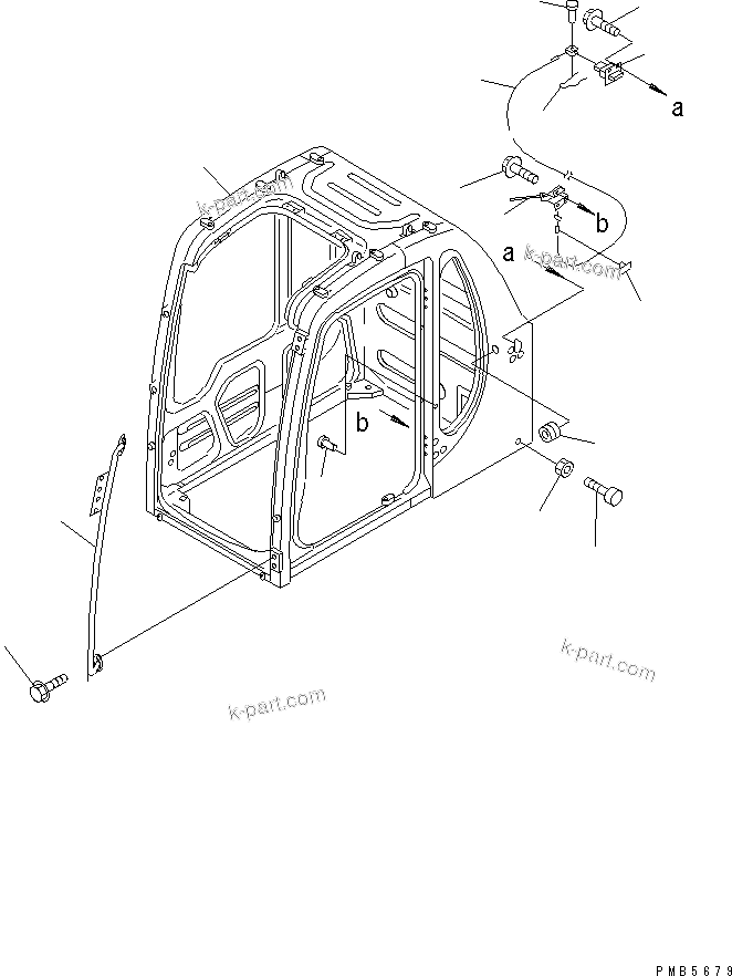 Komatsu parts book diagram for PC200EL-6K S/N K30001-UP: OPERATOR'S CAB (CAB ? GRIP AND OPEN LOCK)(#K34001-)