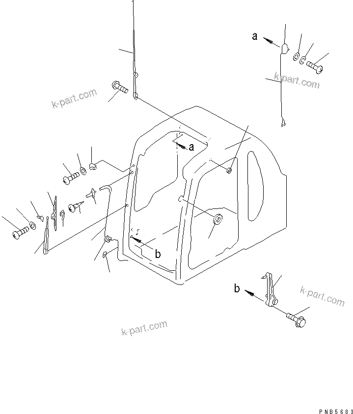 Komatsu parts book diagram for PC200EL-6K S/N K30001-UP: OPERATOR'S CAB (4/7) (ELECTRICAL)(#K30001-K30263)