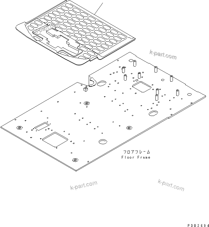 Komatsu parts book diagram for PC200EL-6K S/N K30001-UP: FLOOR MAT (1 ACTUATOR)(#K30001-K31999)