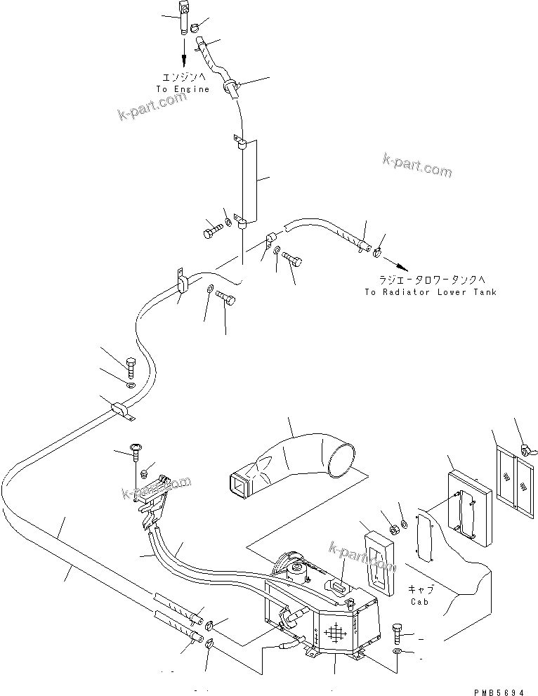 Komatsu parts book diagram for PC200EL-6K S/N K30001-UP: CAR HEATER