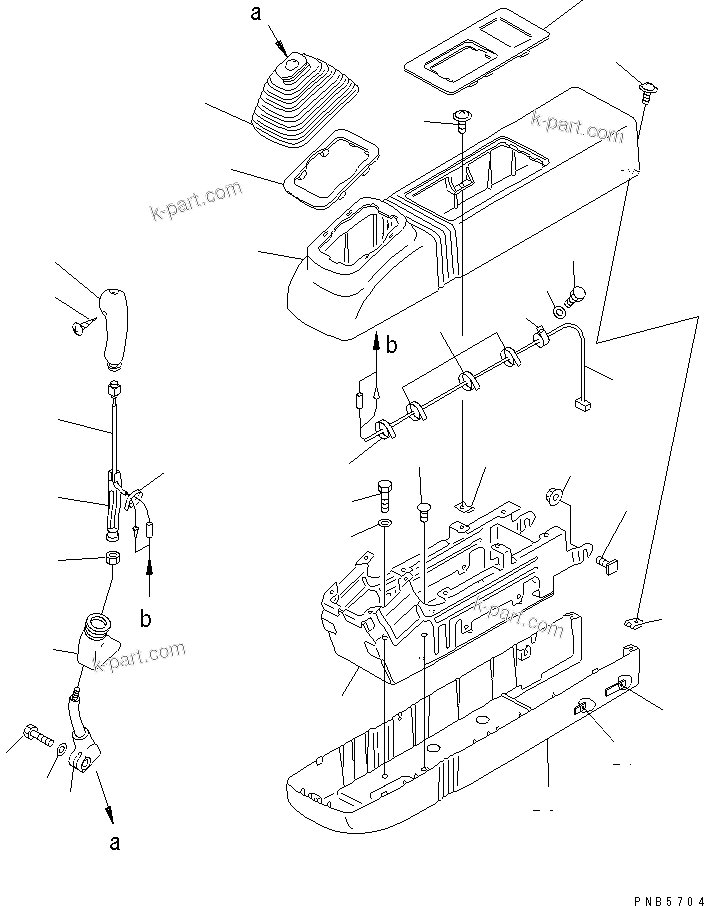 Komatsu parts book diagram for PC200EL-6K S/N K30001-UP: RIGHT STAND (LEVER AND COVER)(#K30001-K30184)