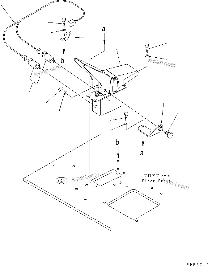 Komatsu parts book diagram for PC200EL-6K S/N K30001-UP: ATTACHMENT CONTROL PEDAL (1 ACTUATOR)(#K30001-K31999)