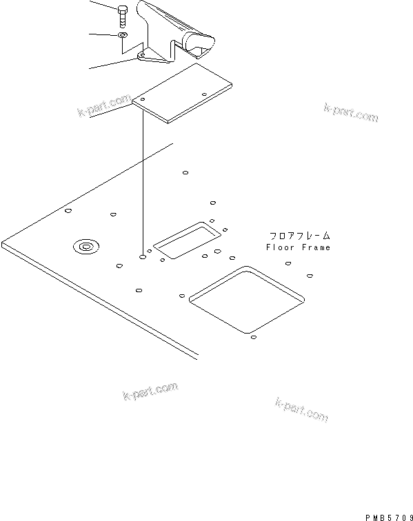 Komatsu parts book diagram for PC200EL-6K S/N K30001-UP: ATTACHMENT CONTROL PEDAL LESS (1 ACTUATOR)(#K30001-K31999)