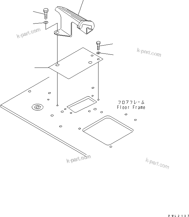 Komatsu parts book diagram for PC200EL-6K S/N K30001-UP: ATTACHMENT CONTROL PEDAL LESS (1 ACTUATOR)(#K32001-)