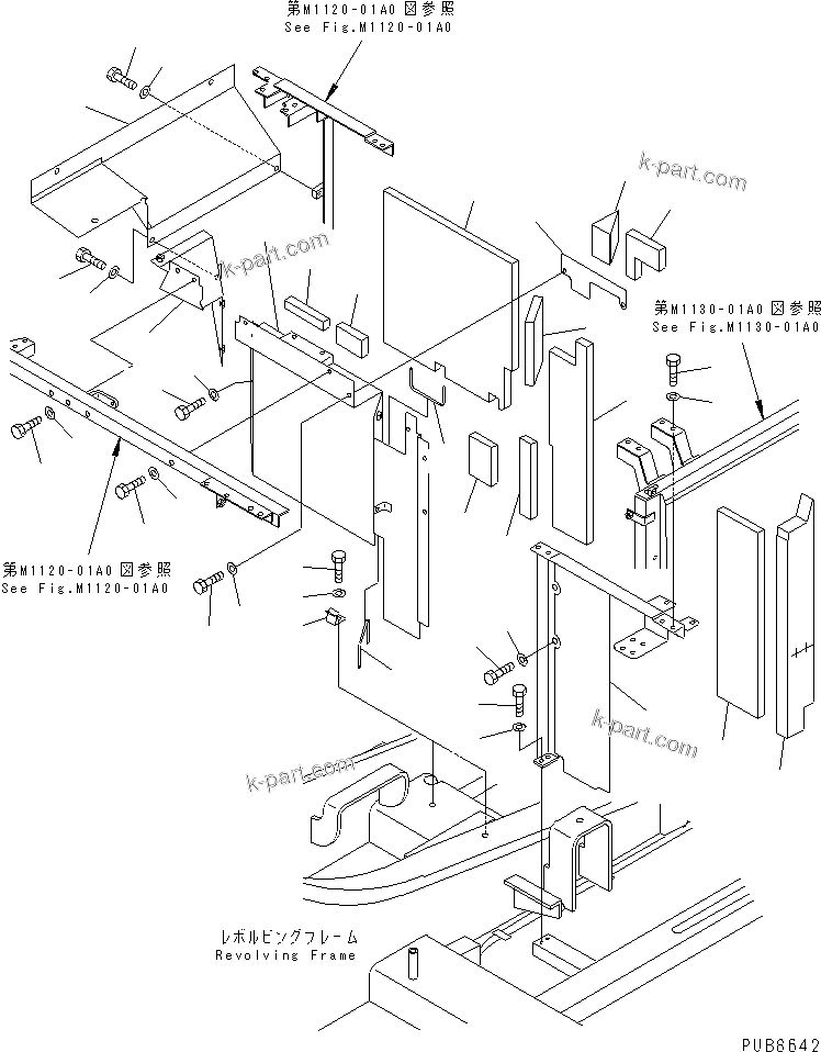 Komatsu parts book diagram for PC200EL-6K S/N K30001-UP: PARTITION (MACHINE CAB)(#K30001-K31999)