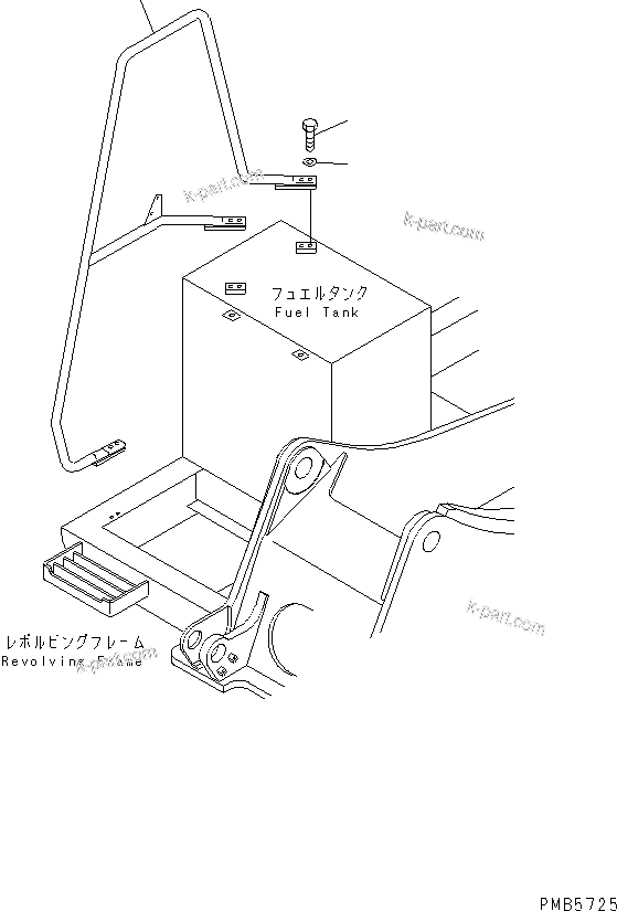Komatsu parts book diagram for PC200EL-6K S/N K30001-UP: HAND RAIL(#K30001-K32135)