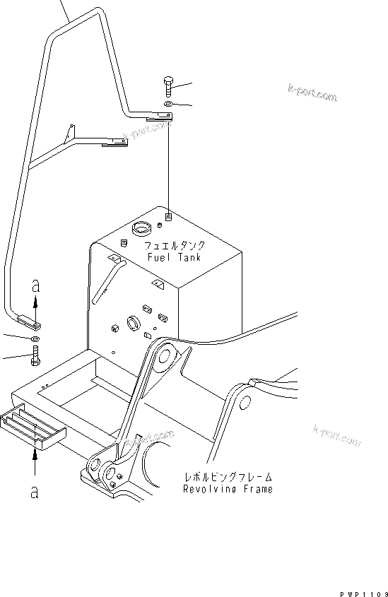 Komatsu parts book diagram for PC200EL-6K S/N K30001-UP: HAND RAIL(#K32136-)
